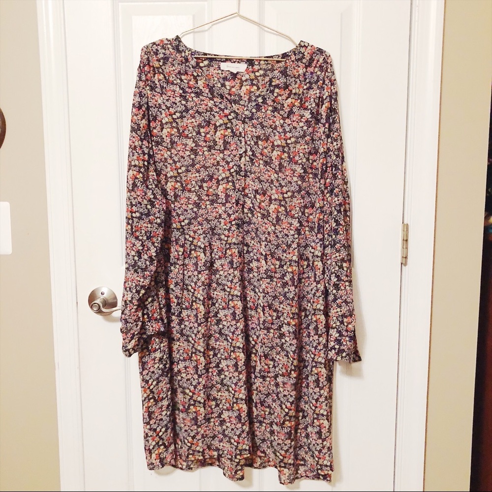 Vince Camuto Sheer Floral Shirt Dress